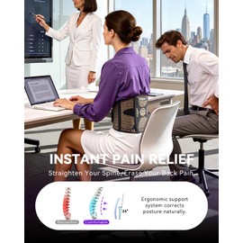 Copper Back Braces for Lower Back Pain, Breathable Lumbar Support Belt for Men and Women, Lower Back Brace for Herniated Disc, Sciatica, Scoliosis, Heavy Lifting (Black, XX-Large)