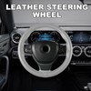 Ziciner Genuine Leather Steering Wheel Cover, Stitch on Wrap, Breathable