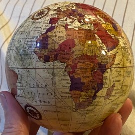 Globe Reproduction Antique Style Old World Hang or Desk Globes Educational Decor 4 in. - Sepia