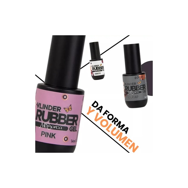 Gel Rubber Monarca, Para Uñas 14ml, Mc Nails, Color A