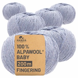 100% Baby Alpaca Wool in 50+ Colours (Scratch-Free) – 300 g Set (6 x 50 g) – Soft Alpaca Wool for Knitting & Crochet in 6 Yarn Sizes by Hansa-Farm