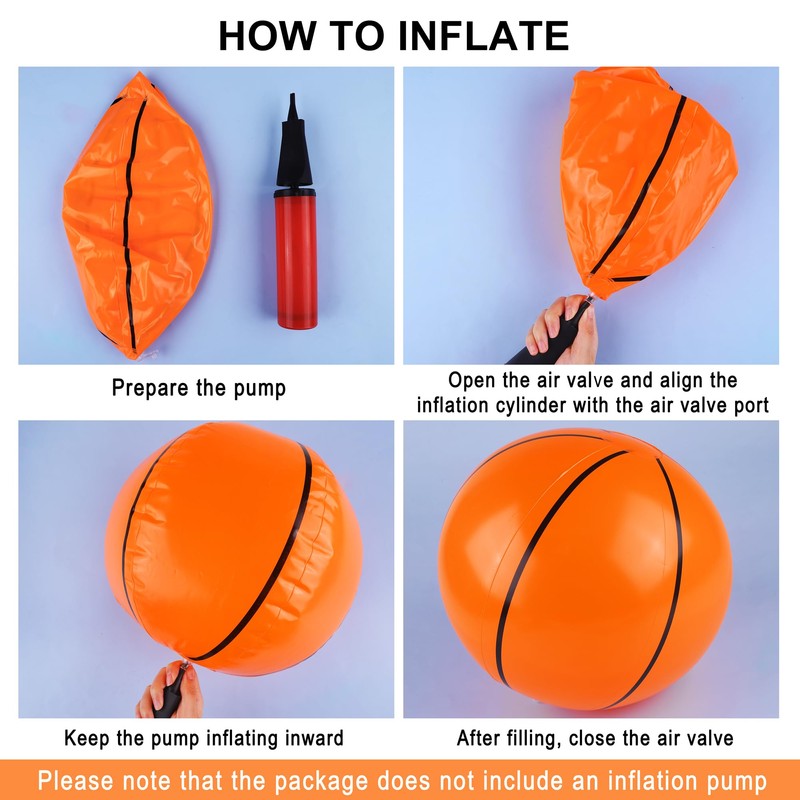 durony 12 Pieces Basketball Beach Ball 11 Inch Inflatable Basketball