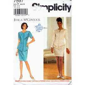 Simplicity 75971997 Jessica MCCLINTOCK Misses/Miss Petite Jacket and Dress; Sizes 6-8-10