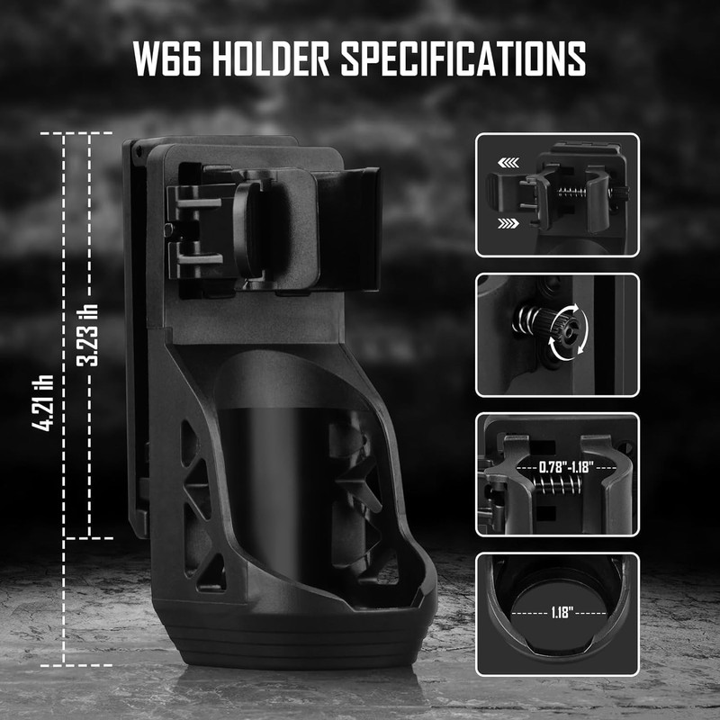 ULTRAFIRE W66 Tactical Torch Holster Pouch, Rotating Torch Holder for