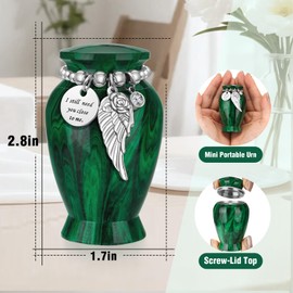 Abooxiu Small Urns for Human Ashes Keepsake 2.85 Inches Mini Urns for Ashes Memorial Small Cremation Urn Ash Keepsake Urns Mini Funeral Burial Decorative Urn for Adult Males Females Pets