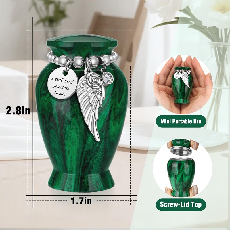 Abooxiu Small Urns for Human Ashes Keepsake 2.85 Inches Mini