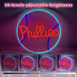 Baseball Neon Signs for Wall Decor, Dimmable Neon Lights for Bedroom Baseball Team Led Signs Suitable for Dorm,Man Cave,Pub,Birthday,Christmas Gifts