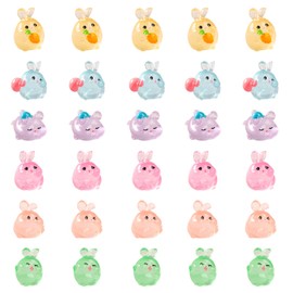 CYNOSURETECH 30 Pieces Of Mini Rabbit Ornaments, Cute Rabbit Ornaments, Creative Luminous Ornaments, Garden Decoration, Dollhouse Accessories