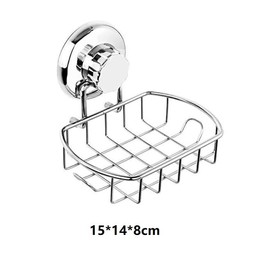 Suction Cup soap Holder for Kitchen and Bathroom, soap Dish (Silvery, 15 * 14cm)