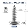 #8 x 5/8" Wood Screw 100Pcs Truss Head Phillips 18-8