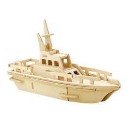 EQLEF 3D Jigsaw Lifeboat Model Woodcraft Kit Wooden Puzzle Toy