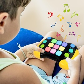 Electronic pop-up Game Lights up Play Sense Fidget Toys, Handheld Games for Children Adults, Push Button gamepads Press Push Games, 5 Modes of Newly Upgraded Stress Relief Party Toy Gifts Yellow