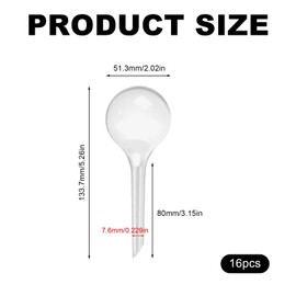 LNSYSNS Watering Ball 70 ml, 16 Pieces Water Balls for Plants, Transparent Design Self-Watering, 13 x 5 cm Water Dispenser Flower Pot, for Flower Pots, Hanging Plants
