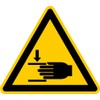 Sticker Warning Sign "Warning of Hand Injuries" Symbol Film According