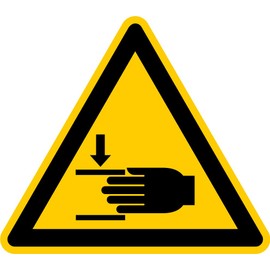 Sticker Warning Sign "Warning of Hand Injuries" Symbol Film According to ISO 7010 W024 | SL 5-30 cm Made in Germany, Size: 10 cm