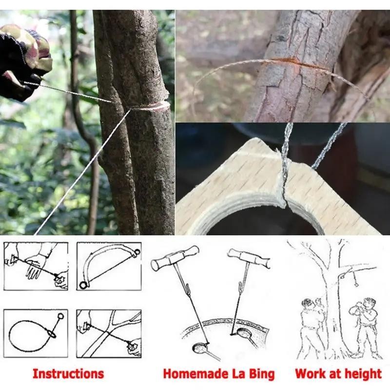 Stainless Steel Rope Saw, Multifunctional Camping Survival Tool, Handheld Rope