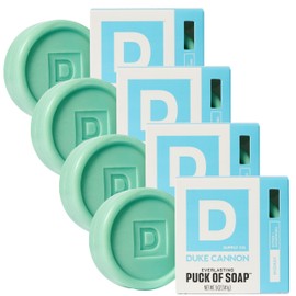 Duke Cannon Supply Co. Bar Soap Puck Bundle - Men's Rounded Bar Soap with Masculine Scents - Disc-Shaped Mens Soap - All Skin Types - Hydrating & Deep Cleansing - Midway,5 oz (4 Pack)