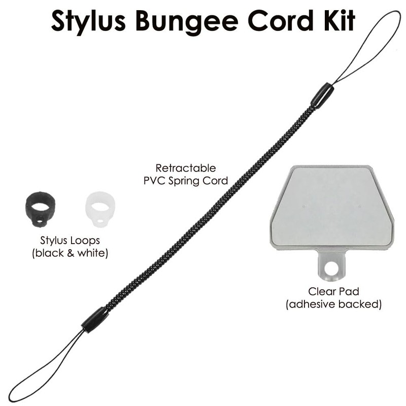 TECHGEAR Stylus Tether, 12" Retractable Spring Coil Strap (2x Loops)