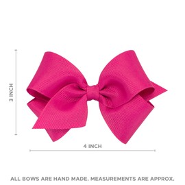 Wee Ones Girls' Classic Velvet Hair Bow on a WeeStay No-Slip Hair Clip, Satin Lining, For All Hair Types, Small, Red