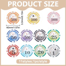 PLIGREAT 11 Pcs Golf Ball Marker Poker Chip Golf Poker Chips Gift Sets for Men Womens Golfer Funny Golf Accessories