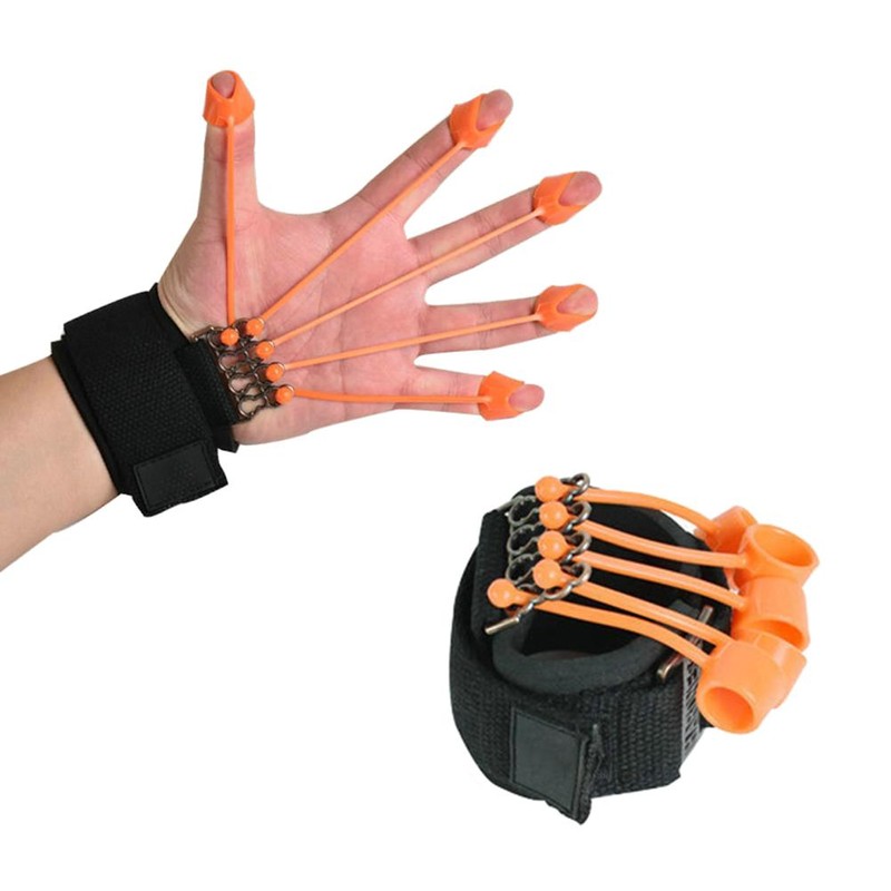 Finger and Hand Extensor Trainer Exerciser with Resistance Band Stretcher