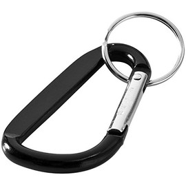 noTrash2003 Pack of 5 Spring Loaded Lobster Clasps, Key Ring Aluminium Carabiner Hooks for Camping, Fishing, Hiking or Travelling with Key Ring (Black)