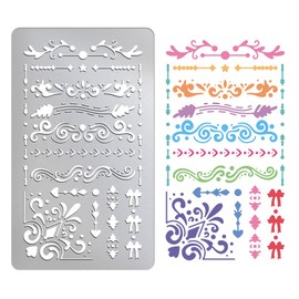 UNICRAFTALE Integrated Border Metal Stencil Retro Stainless Steel Reusable Metal Template Cutting Dies Drawing Stencils Tool Template for Wood Carving DIY Scrapbooking Photo Album Decorative