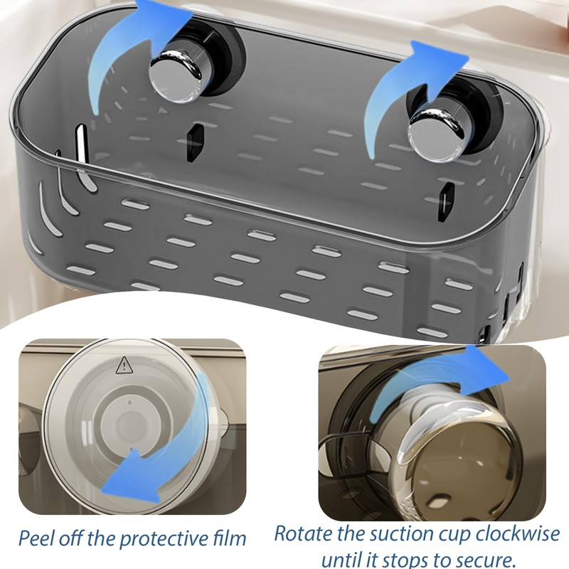 Sponge Holder with Strong Suction Cup, Dish Sponge Caddy Inside