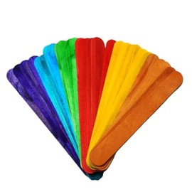 HESSION 50 Pack 6 Inches Wooden Craft Sticks Colored Jumbo Wooden Popsicle Colored Craft Sticks for DIY Crafts Art Projects