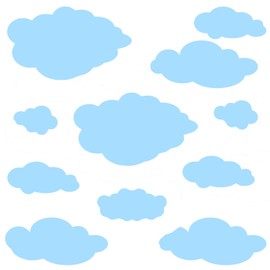 Set of 11 Clouds Wall Sticker Clouds Sky (Baby Blue)