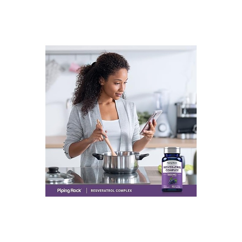 Piping Rock Resveratrol Complex | 90 Capsules | Ultra Potent
