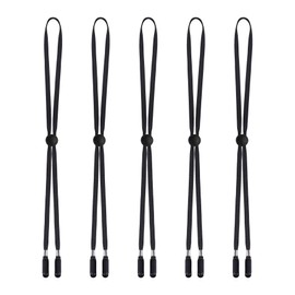 Sucrain 5 Pieces Adjustable Hat Strap Clips Hat Chin Cord for Golfing, Fishing, Boating