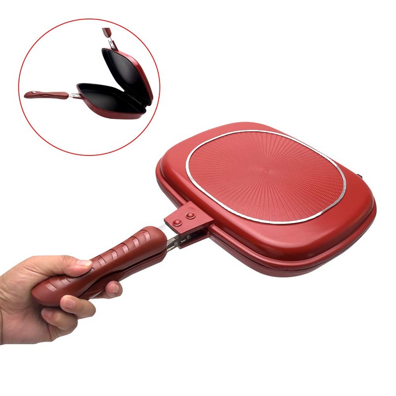 Square Double Sided Frying Pan, Kitchen Non-stick Baking Pancake Pan