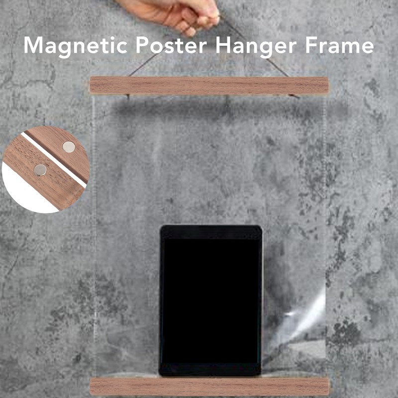 Magnetic Poster Frame Hanger DIY Reusable Black Walnut Magnet Poster
