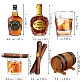 Whisky Party Ornaments Whisky Wooden Ornament Hanging Decorations Wishes Craft for Christmas Tree Men Birthday Party Decoration Aged to Perfection Party Supplies 6 Styles (18)