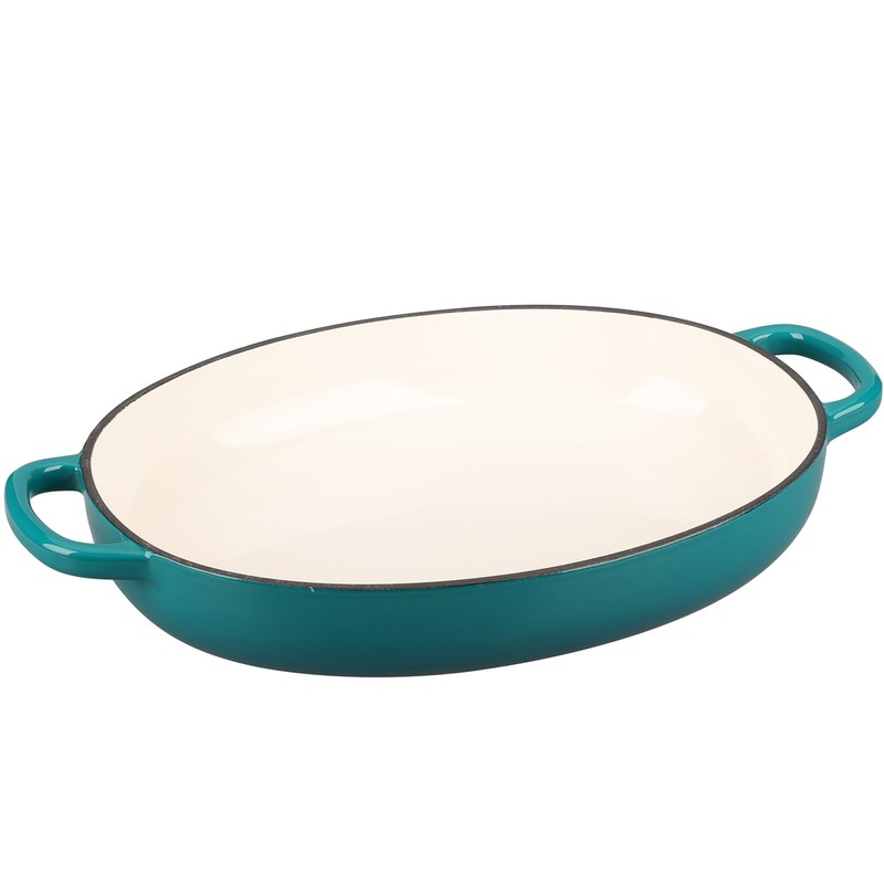 EDGING CASTING Enameled Oval Cast Iron Dutch Oven Pot with