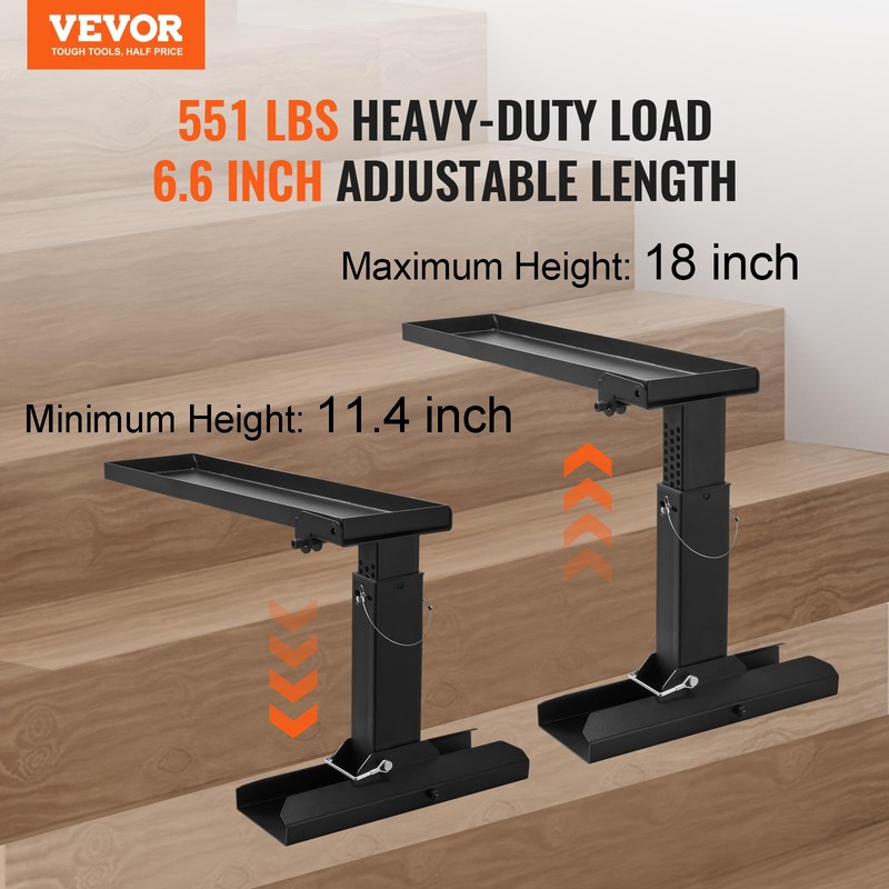 VEVOR Ladder Extender 23.4x5.8-Inch, High Strength Ladder Aide, 11.4”-18” Adjustable