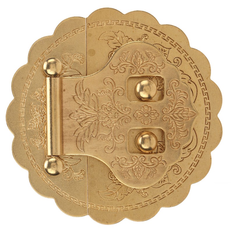 Brass Hasp Buckle Lock Retro Design 8cm Diameter Rust Resistance