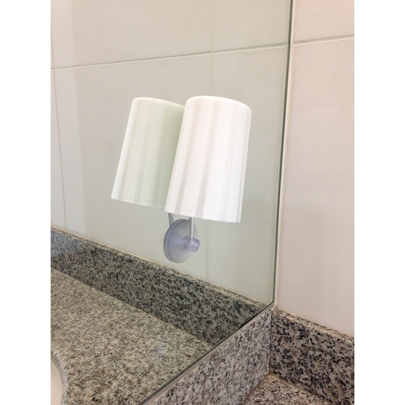 マーナ (marna) はみがきコップ ( 吸盤 スタンド付き / ストライプホワイト ) 洗面所