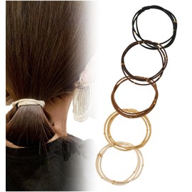 Herbeluemily Hair Rubber Hair Accessories, Stylish, Beaded, Triangular, Thin, Simple, Set of 5