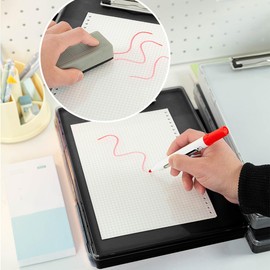 Storage Clipboard A4 Binder Large Capacity Folder with 2 Storage Case & Pen Compartment Transparent Top Panel Side-Opening Writing Clipboard for School Office Nurse Doctor