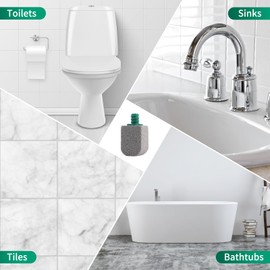 Pumice Stone Toilet Cleaner with Long Handle,Pumice Toilet Scrubber Toilet Bowl Stain,Rust and Grease Stain Clean,Suitable for Toilet,Bathroom,Kitchen,Sink,BBQ,1 Handle+10 Pumice Stones