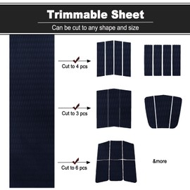 Hzshark EVA Foam Decking Universal DIY Surfboard Traction Pad Non-Slip Grip Mat Self-Adhesive 47.2"x11.8" Trimmable Sheet for Fishing, Kayak, Yacht, RV, Jet Ski, Jon Boat