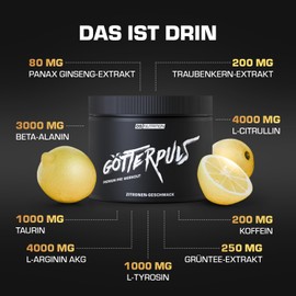 OS NUTRITION Götterpuls Premium Pre Workout Lemon 308 g