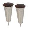 2 Pieces Grave Vase with Ground Spike and Base, Plastic