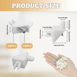 24PCS Shelf Support Pins 101558 Plastic Shelf Support Pegs Support Cabinet Shelf Pins Spare Part Support Pegs Shelf Holder Pins for Wardrobe Repair