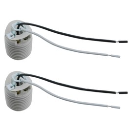 SQXBK 2PCS 51MM/2.01Inch Lighting Accessory Lighting Socket Lighting Stands Metal Shade Ring Porcelain Threaded Socket White E26 Ceramic Lamp Head Socket