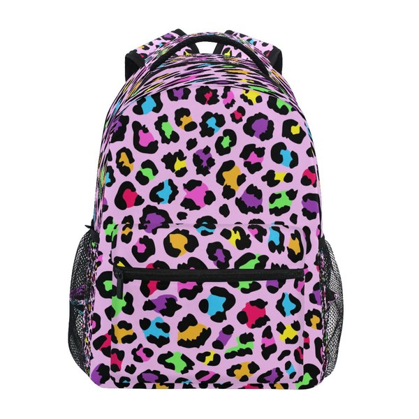 Kcldeci Toddler Backpack for School Rainbow Cheetah Leopard Boys Girls