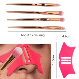 Brocha de Maquillaje, Herramienta de Sombra de Nariz, Plantilla de Delineador de Ojos de Silicona Multifuncional, Plantilla de Contorno de Nariz, Guía de Maquillaje Facial con