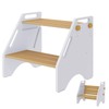 Toddler Step Stool, Wooden Height-Adjustable 2 Step Stool for Kids,